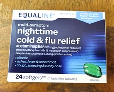 Equaline night time cold and flu relief 24 softgels