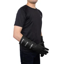 Real Sheepskin Leather Sky Gauntlet Long Arm Cuff Unlined Men Costume Pair Glove