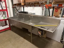 Duke Manufacturing Commercial 3 Compartment Stainless Sink PS305-3D-DISP Custom 