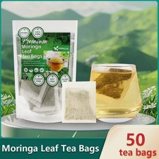 Moringa Tea Bags 50 Pure Organic All-Natural - Caffeine-Free UK Herbal Tea