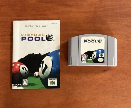 Virtual Pool 64 (Nintendo 64, N64) Great Cond Cart w/ Manual -Authentic & Tested
