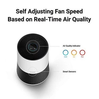 Winix A231 Tower True HEPA 4-Stage Air Purifier, White & Charcoal Grey, 230 sq