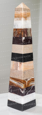 12'' two pcs Marble Obelisk Multicolor inlay home decor art & collectibles