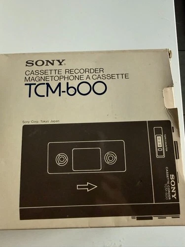 Vintage Sony TCM-600 Portable Cassette Recorder Walkman Style Tested Works