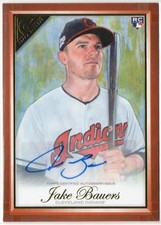 Jake Bauers 2019 Topps Gallery Rookie Autograph Orange #'d/25 Card #41 AUTO. rookie card picture