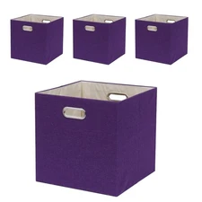 Collapsible Basket Fabric Foldable Box with Handles, 13x13 Cube Storage Bins ...
