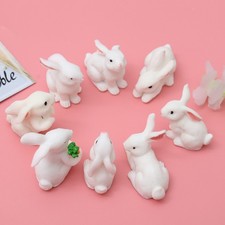 8 Pcs Resin Funny Rabbit Miniature Garden Micro Landscape Home Succulent Bonsai