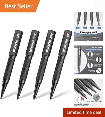 Efficient Chrome Vanadium 4-Piece Punch Set with Antislip Grip for Woodworkers