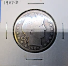 1907-D Denver Mint Silver Barber Half Dollar