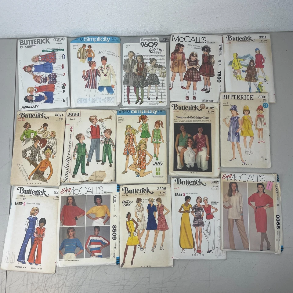 Vintage Sewing Pattern Lot Of 50 Kids Teen Adults Simplicity McCall Butterick - Image 4 of 4
