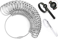 Ring Sizer Measuring Tool Kit, 27 PCS Stainless Steel Measuring Ring Tool, US Ri