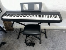 Yamaha P-45 Digital Piano Bundle, Stand, Bench, Pedal & Sennheiser Headphones