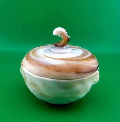 #ad #ad Heisey by Imperial Waverly #1519 Chocolate Dish in Caramel Slag Covered Bowl Vtg $37.40