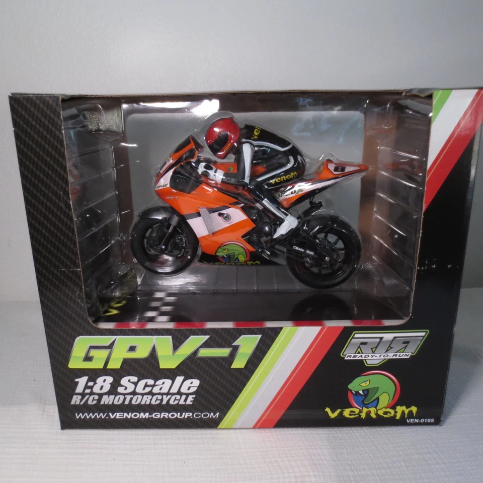 Venom GPV-1 VEN-0105 NUEVO EN CAJA RC Moto Naranja Bicicleta Colección Juguetes Raros Foto 2 de 4