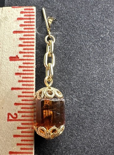 Vintage Sarah Coventry Set goldene Laterne Halskette & Ohrring goldfarbene Kette Bernstein - Bild 7 von 11