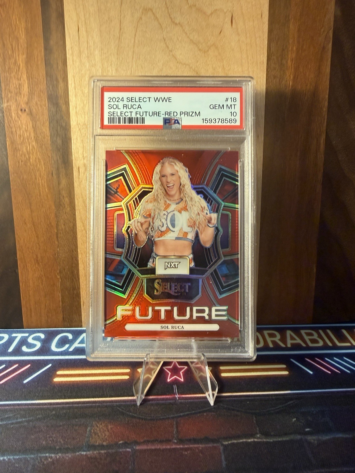 2024 Panini Select WWE - Select Future Red Prizm Sol Ruca #18 /99 PSA 10 view 4