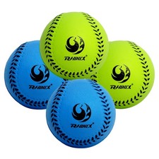 Soft Foam Baseballs for Kids 4 Pack for Practice Blue  Green