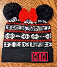 Disney Minnie Mouse Beanie, Hat, Pom Pom Ears and Bow, New, One Size Fits Most