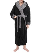 Yoimira Mens Robe with Hood, Big and Tall Plush Fleece Long Robe for Men Full...