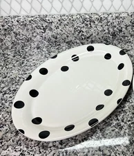 Kate Spade All In Good Taste Deco Dot 14 Inch Oval Serving Platter