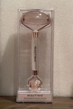 BEAUTYBIO ROSE QUARTZ CRYSTAL ROLLER De Puffing Face Eye and Body Roller *NEW*