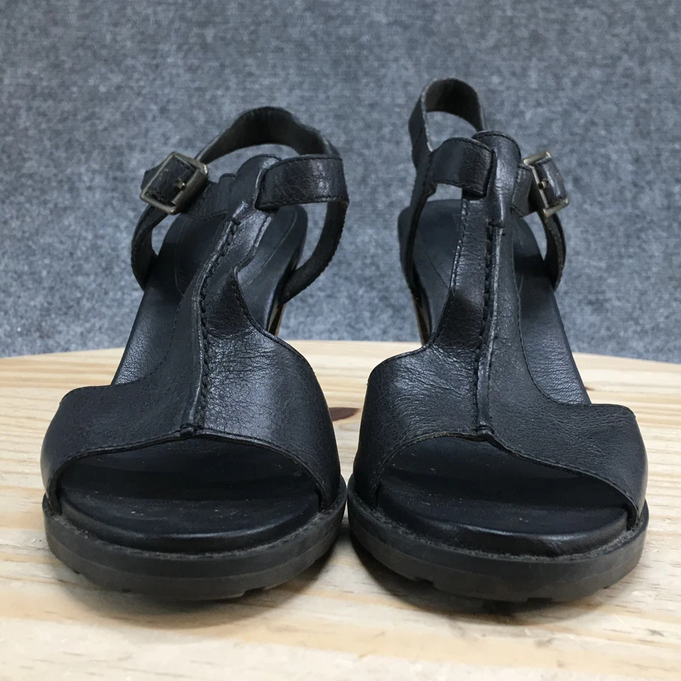 Sandalias Timberland para mujer 6 negras Earthkeepers Stratham correa en T tacones de cuero Foto 3 de 4