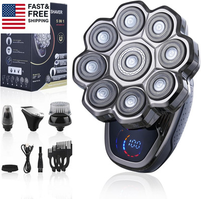 2025 New 9D Head Shavers for Bald Men, 5-In-1 Electric Razor Bawldy 9.0 Floatin