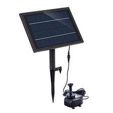 Battery Backup Solar Fountain Pump with LED Lighting Solar Powered Water Pump...