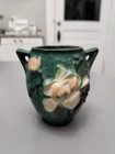 Roseville USA Pottery Vase #864 - Magnolia Flower - 4" Vase With Handles