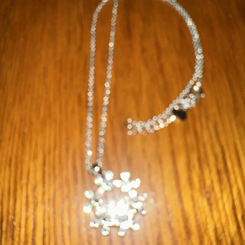 Disney Diamanté Snow Flake White Metal Necklace