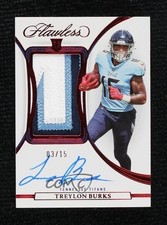 2022 Panini Flawless Rookie Ruby 3/15 Treylon Burks #RPA-TB Patch Auto fy2
