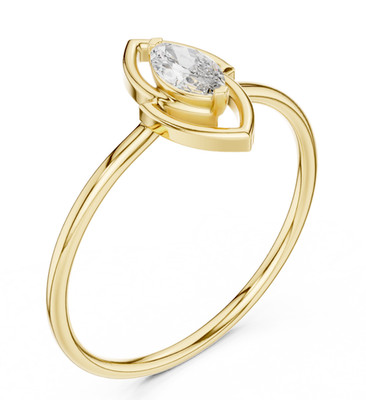Marquise Certified D/VVS1 Natural Diamond Split Shank Elegance Ring 925 Silver