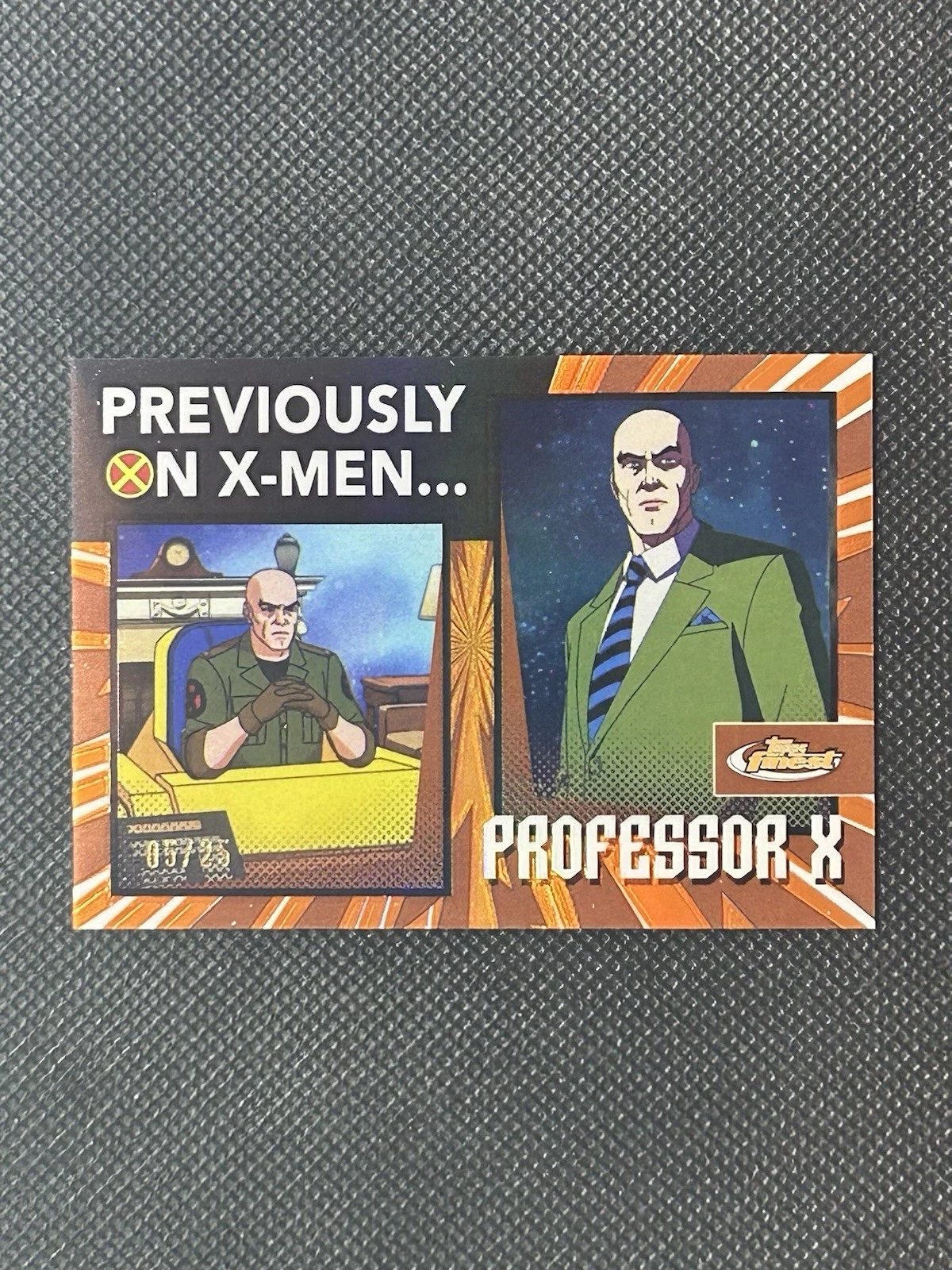 2025 TOPPS FINEST X-MEN 97 PREVIOUSLY ON PROFESSOR X ORANGE 05/25 CARD #PO-20