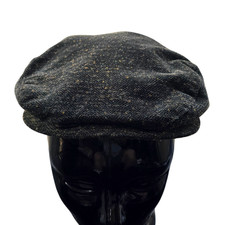 Vtg Perry Ellis America Hat Made In USA Charcoal Speckled Ivy Style Fitted Cap L