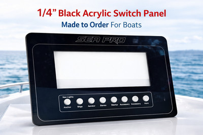 Black Acrylic Boat Dash Panel 1/4''   Custom Made for Grady-White or Any Boat..