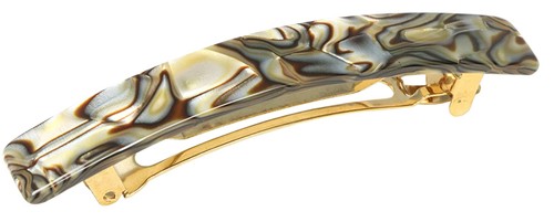French Amie Bar Medium Handmade Onyx Cellulose Acetate Hair Clip Barrette