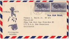 East Moriches NY to FPO San Francisco CA, 1945