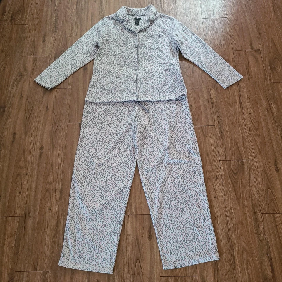 Pijama polar ARIA para mujer conjunto de 2 piezas con estampado animal talla L Foto 3 de 4