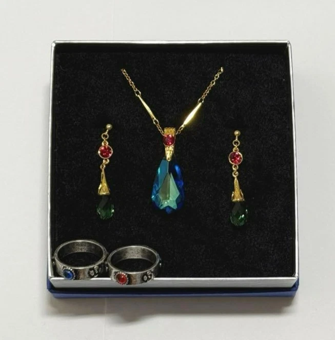 Howl's Moving Castle Swarovski Necklace & Earrings Set Ghibli