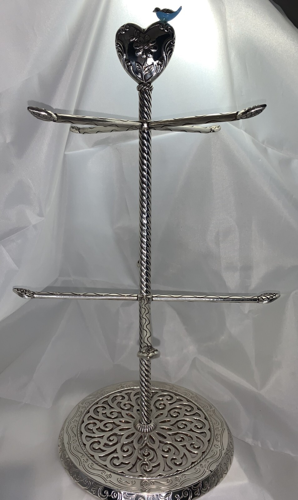 Brighton Jewelry Tree Holder Stand Heart Bluebird Heart Finial Stand eBay