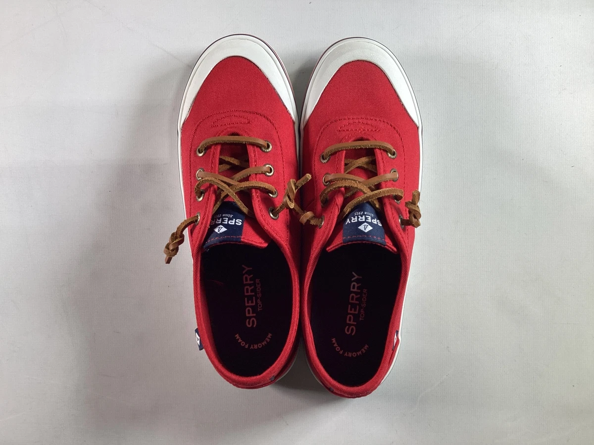 Womens Sperry Red Lounge Lace Up Sneakers NEW eBay