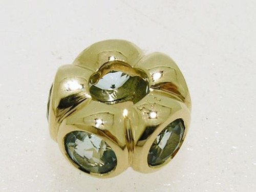 Bd039- GENUINE 9ct SOLID Yellow Gold NATURAL Topaz Bead 5 Lights Charm - Picture 4 of 4