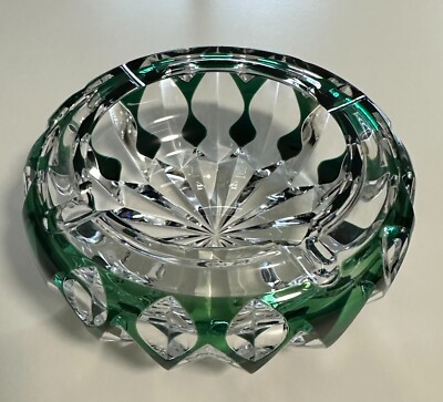 Vintage Val Saint Lambert Ashtray Etched Signature