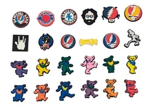 24 Croc shoe Charms Grateful Dead Steal Your Face Dancing Bear New  24 set Deal