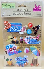 Crafter's Square  13pc Pop-Up Summer/Pool Stickers, BRAND NEW
