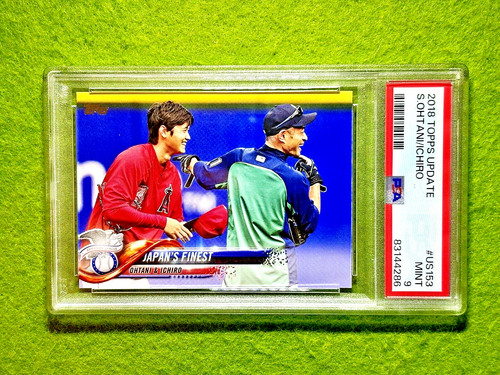Shohei Ohtani ROOKIE CARD Ichiro Suzuki PSA 9 MINT RC 2018 Topps Update  DODGERS