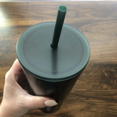 NEW Starbucks Dark Green to Black Ombre Stainless Steel 24oz Cold Venti Tumbler - Picture 3 of 4