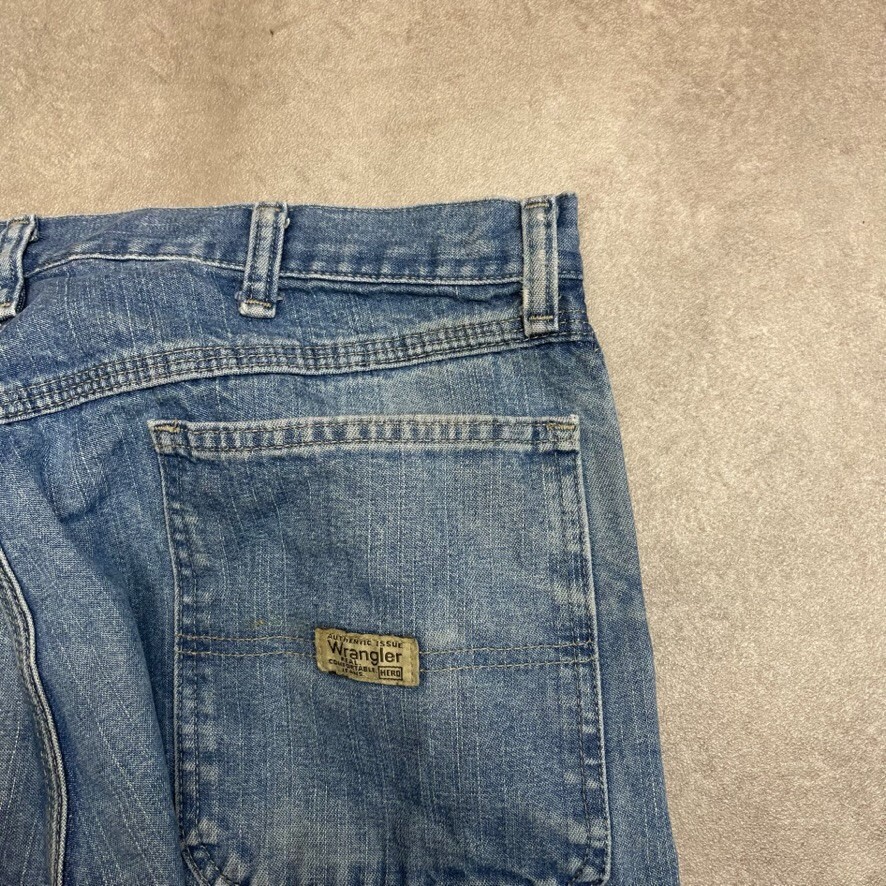 Wrangler Jeans Mens 34” Straight Leg Baggy Fit Denim Workwear Pants, Blue image 7