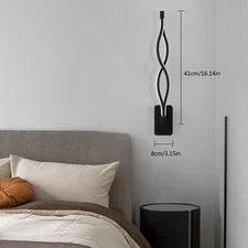 Modern 16W LED Wall-mounted Light Lamp Dimmable Black+Clear Wall Sconce Lighting