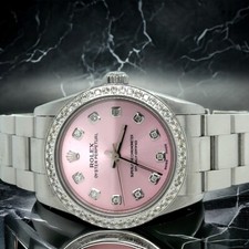 Rolex Oyster Perpetual 31mm 1ct Diamonds Pink Dial Steel Automatic Watch 2